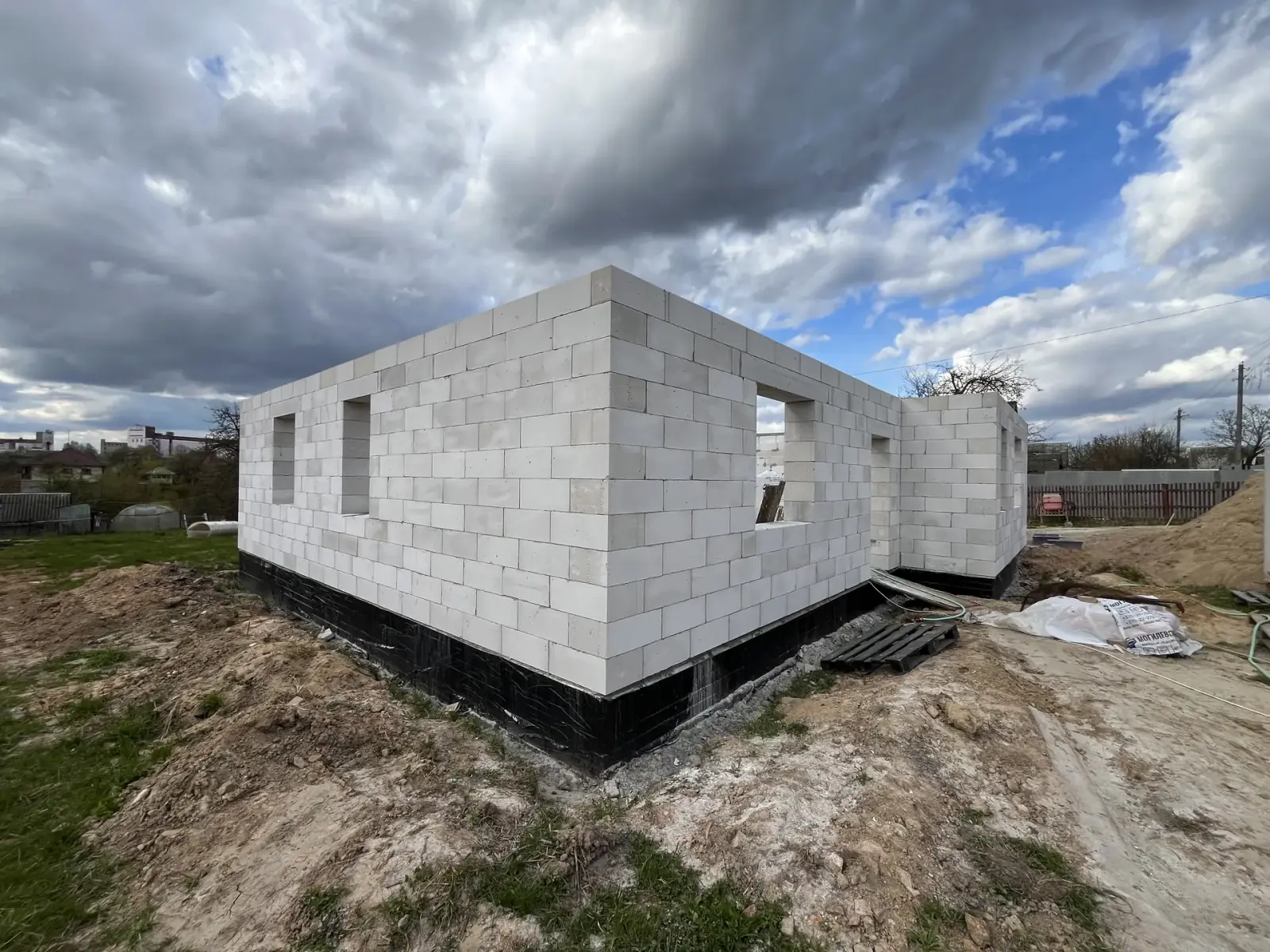 Коробка дома из газосиликатного блока